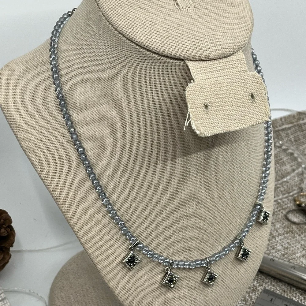 ✨ Vintage Napier Azure Dreams 16-18" Station Necklace - Picture 5 of 17